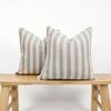 Gioia Casa 2-pack Linen Cotton Cushion Covers - Yarn Dyed 55% Linen 45% Cotton - Natural, 45cm X 45cm