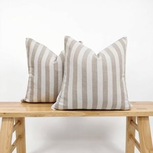 Gioia Casa 2-pack Linen Cotton Cushion Covers - Yarn Dyed 55% Linen 45% Cotton - Natural, 45cm X 45cm