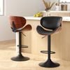 Homfurn 2x Bar Stools – Pu Leather, 360° Swivel, Gas Lift Height Adjustable 57-78cm, 150kg Capacity, Black