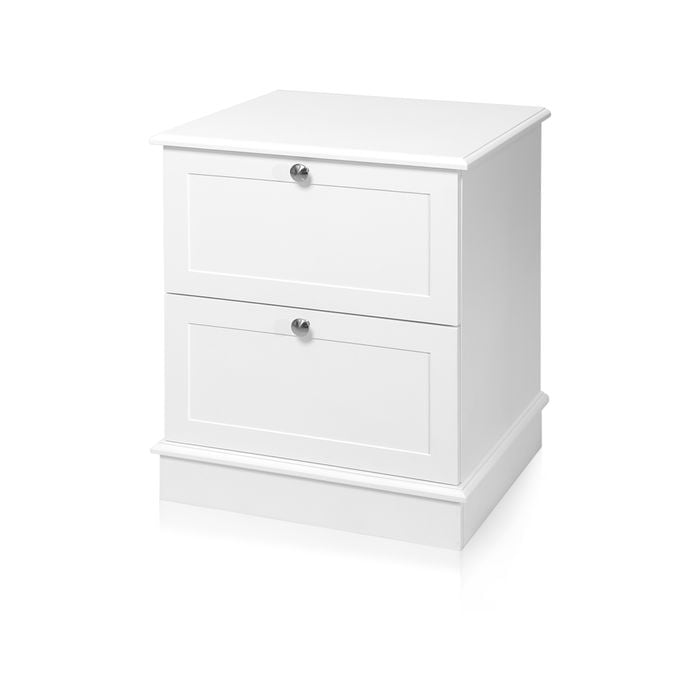 Harper Freestanding 2 Drawer Bedside Table White