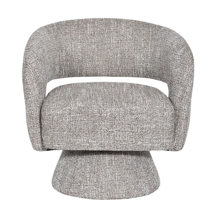 Ivie Fabric Swivel Accent Occasional Chair Almond Grey