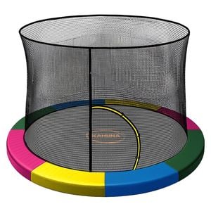 Kahuna 14ft Trampoline Pad And Net - Rainbow