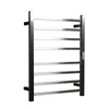 Hotwire 80W 700 x 530mm Brushed Nickel 8 Bar Flat Square Heated Towel Rail with Timer