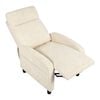 Ufurniture Recliner Chair Adjustable Armchair Corduroy Lounge Chair Reclining Sofa With Side Pocket Beige