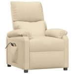 vidaXL Lift Chair Massage Chair Lift Recliner Chair Armchair Cream Fabric