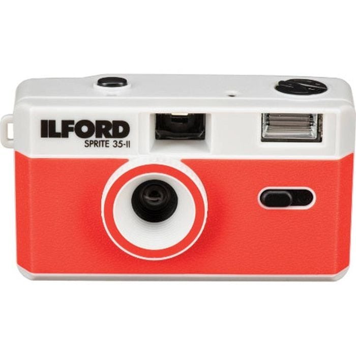 Ilford Sprite 35-ii Reusable Camera - Silver & Red