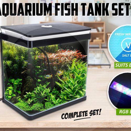 Dynamic Power Aquarium Fish Tank 30L Curved Glass RGB LED - Bunnings ...