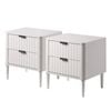 Oikiture 2x Bedside Table Nightstand Side Tables Storage 2 Drawers Cabinet White