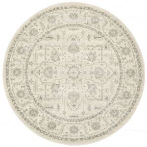 The Rug Connection Sense 261 Off White 240x240cm - Large Round Transitional Pet Friendly Indoor Rug