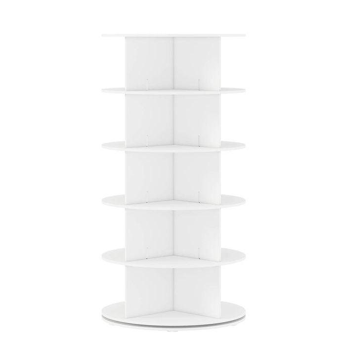 Ufurniture 5-Tier Rotating Shoe Rack Tower 360 Swivel Storage Organiser Display Carousel White
