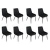 Levede 8pc Velvet Seat Dining Chair - Black