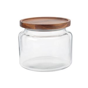 Anchor Hocking Montana 1.9L/17cm Glass Jar w/ Acacia Lid - Clear