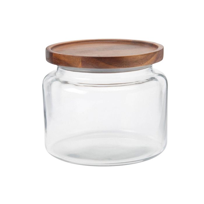 Anchor Hocking Montana 1.9L/17cm Glass Jar w/ Acacia Lid - Clear