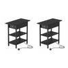 Ufurniture 2PCS Side Table Sofa End Table Flip Top Night Stand Black