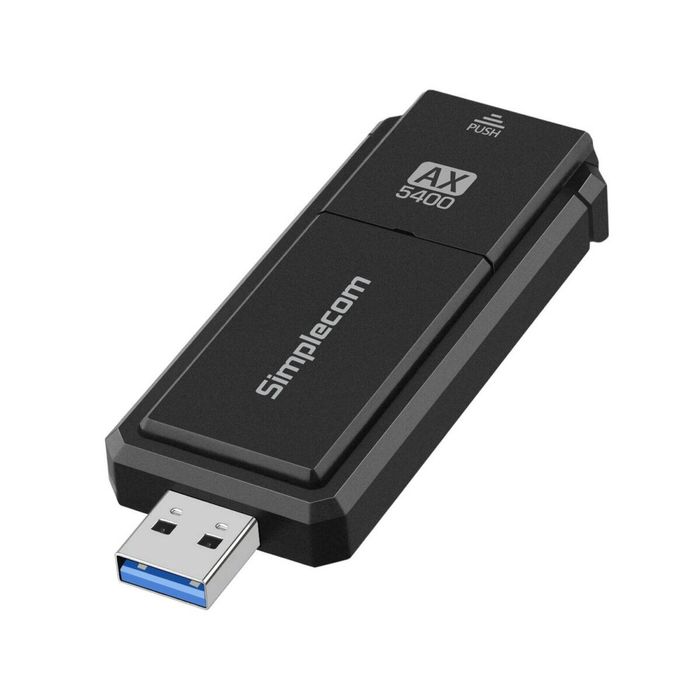 Simplecom NW812v2 AX5400 Tri-Band WiFi 6E USB Adapter, USB 3.2, AX5400, 2.4/5/6GHz, up to 2402Mbps, MU-MIMO, OFDMA, WPA3, foldab