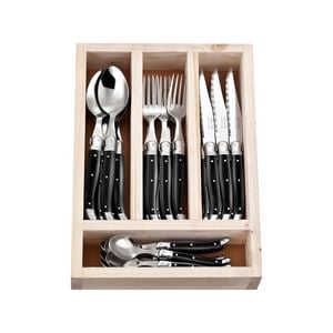 Laguiole Jean Neron 24pc. Cutlery Set - Black