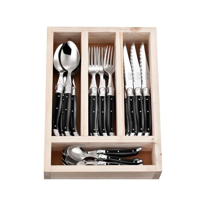 Laguiole Jean Neron 24pc. Cutlery Set - Black