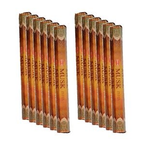 12PK HEM Home Fragrance Scented Smelling Incense Sticks Packet Set Musk