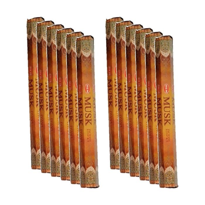 12PK HEM Home Fragrance Scented Smelling Incense Sticks Packet Set Musk