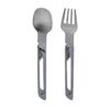 Decathlon - Pack Of 2 Folding Cutlery Sets 900, Fork + Spoon, Stainless Steel For Camping - One Size