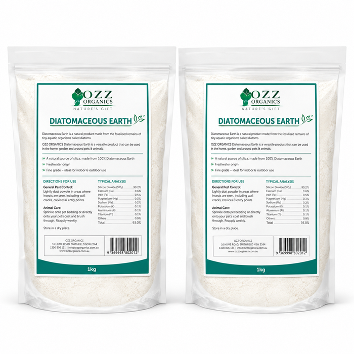 Ozz Organics Diatomaceous Earth 1kg 2 Pack | 2kg Poultry Care