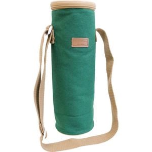 LVD Samuel Insulated Canvas Wine Bottle Cooler Bag 12x33cm Green/Brown