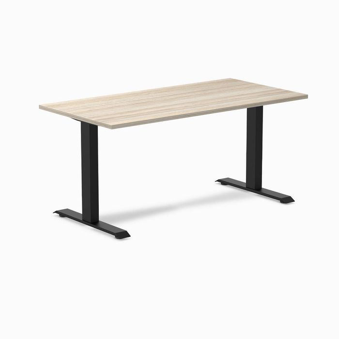 Desky Fixed Height Melamine Office Desk Matte Black Frame 150cm