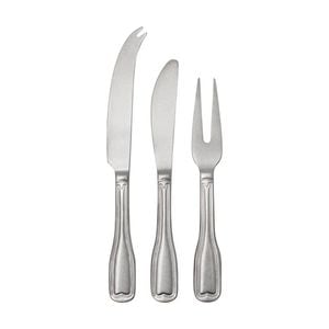 3pc Ecology Anais Vintage Cheese Knives/spreader Set Brushed Matte Silver