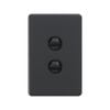DETA Black Matte S-line Double Vertical Wall Switch
