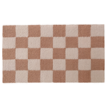 Outdoor Tufted Mat 40x70cm Peach Checkers