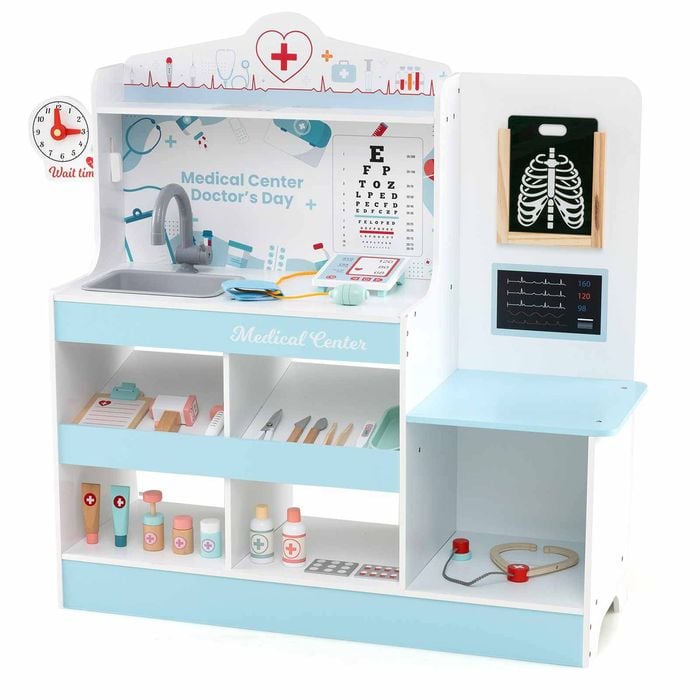 Costway Kids Doctor Play Set Pretend Play Toys Medical Center Blue