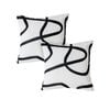 SOGA 2X 45cm Square Modern Minimalist Black Letter Print Decorative Throw Pillow