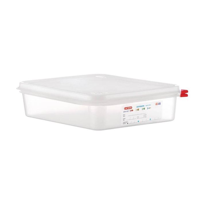 Araven Polypropylene Airtight Gastronorm Food Storage Container With Lids 1/2 Gn 4l 65mm 4 Pack