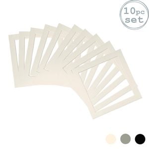 10x Picture Photo Mounts Set - To Fit Frame Size 8 X 8" For Image Size 6 X 6"