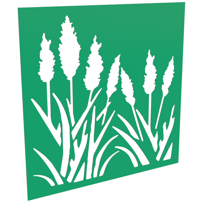 ProtectorAl 300-1200w x 300-1200h Light Green/Gloss White Bullrush Unframed Composite Deco Panel