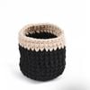 Yarra Textiles Multi-purpose Cotton Mini Storage Basket Cutie (12 cm x 12 cm x 15 cm) Beige-Black