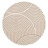 Loopsie-240cm X 240cm-abel Brown And Cream Geometric Washable Round Rug