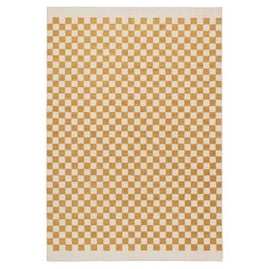 Loopsie-230cm X 160cm-segundo Yellow And Cream Checkered Washable Rug