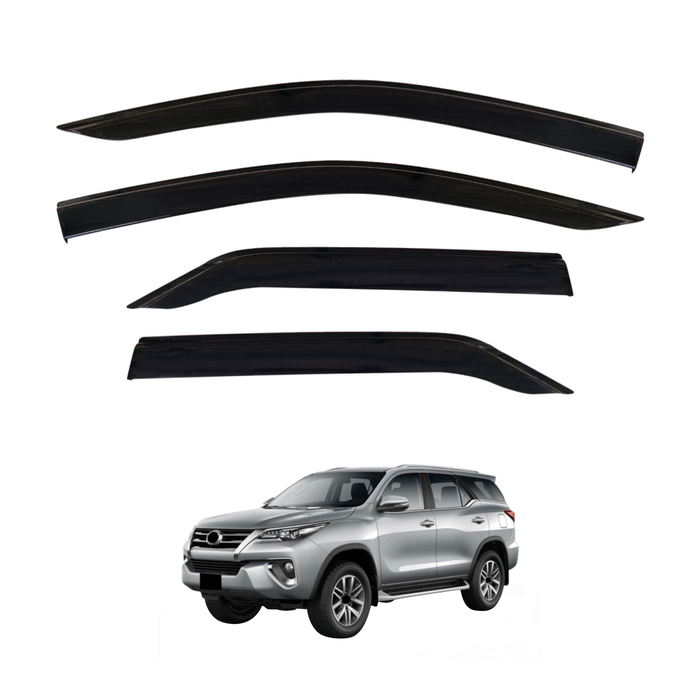 AUSGO Injection Weather Shields for Toyota Fortuner 2015-Onwards Weathershields Window Visors Wind Deflectors