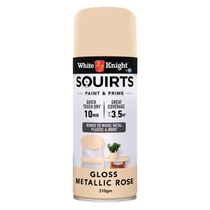 White Knight 310g Metallic Rose Gloss Squirts Spray Paint - Rose Gold