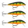 3x Rapala 3cm Countdown Sinking Hardbody Balsa Fishing Lures - Perch