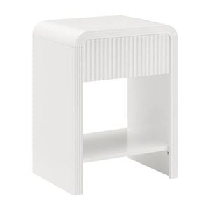 Faye Bedside Unit Side Table 1 Drawer White