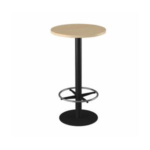Olg Disc Bar Leaner Black Frame New Oak Ravine Top 600mm Diameter