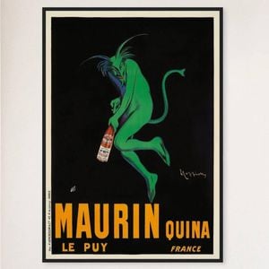 Galrie Maurin Quina Le Puy Vintage Advertising Poster by Leonetto Cappiello Wall Art, Black Frame, A4 21 x 30cm (8 x 12inch)