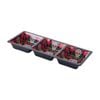 Prepara Melamine 3-Section Serving Saucer Tray Day of the Dead Ed 37x15cm Black