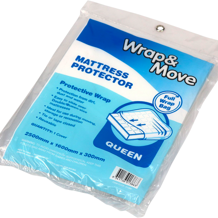 Wrap & Move 2500 x 1600 x 300mm Clear Queen Size Mattress Protector