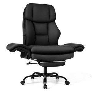 Costway Cross Legged Office Chair Big Tall Executive Reclining Black