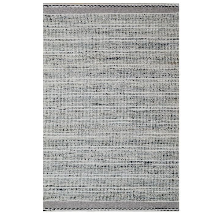 Handwoven Wool & Jute Rug-Jasmine 6332-Silver/Ivory-60x90cm