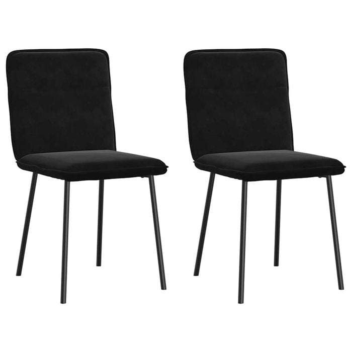 vidaXL Dining Chairs 2 pcs Black Velvet kitchen chair dining seat