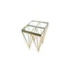 Elegant Collections Gold Clear Pyramid Side Table